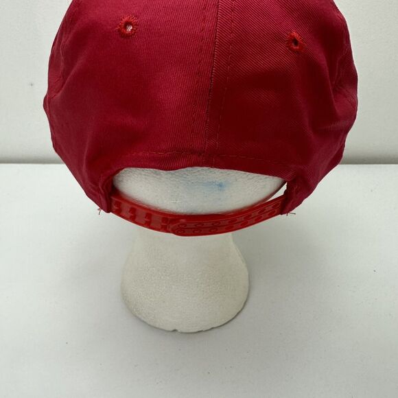 Vintage SnapBack Hat Cap Red Brads Auto Parts Rope Brim Adjustable Faded - Picture 5 of 12